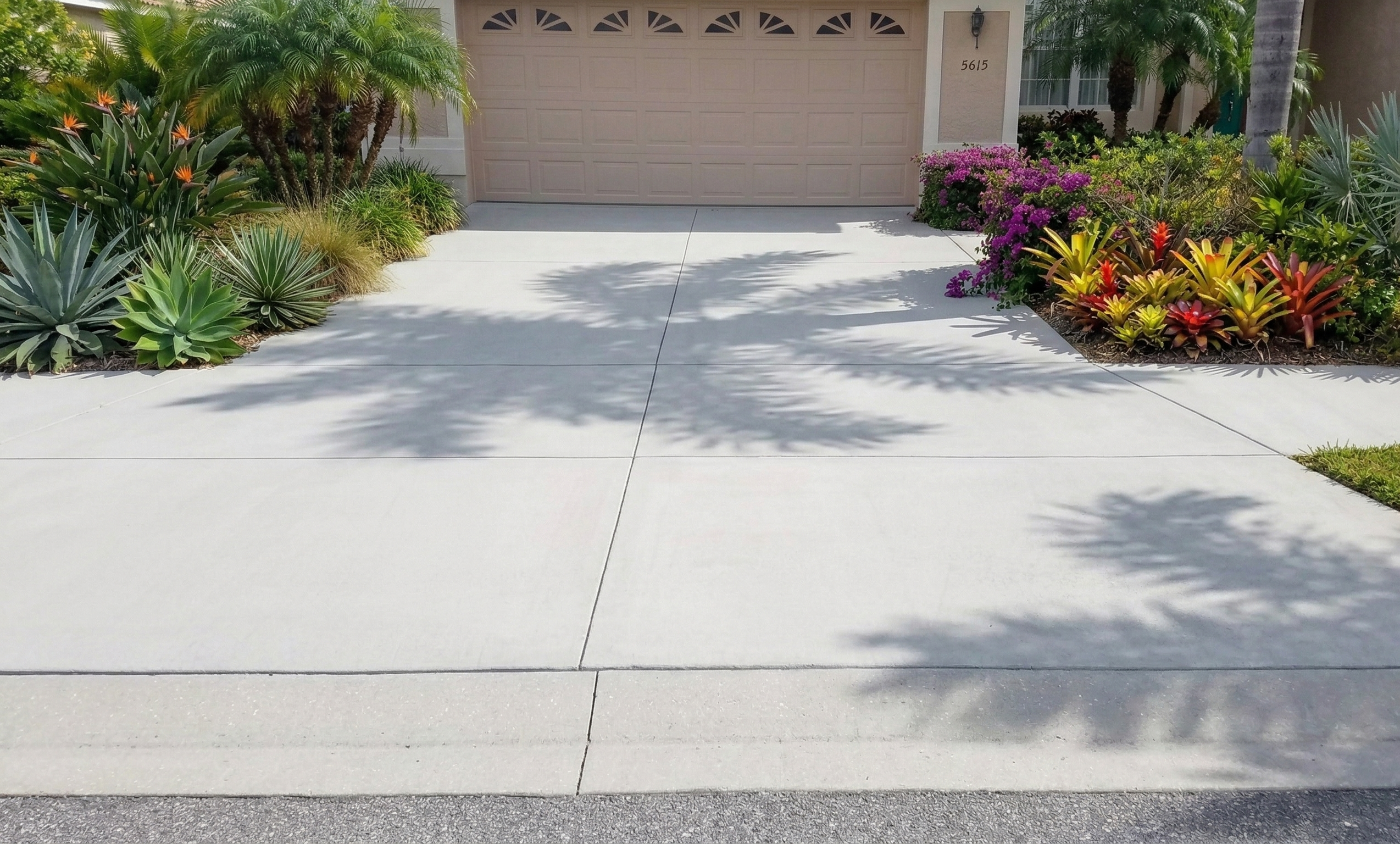 Driveway after pressure washing in Fort Myers FL