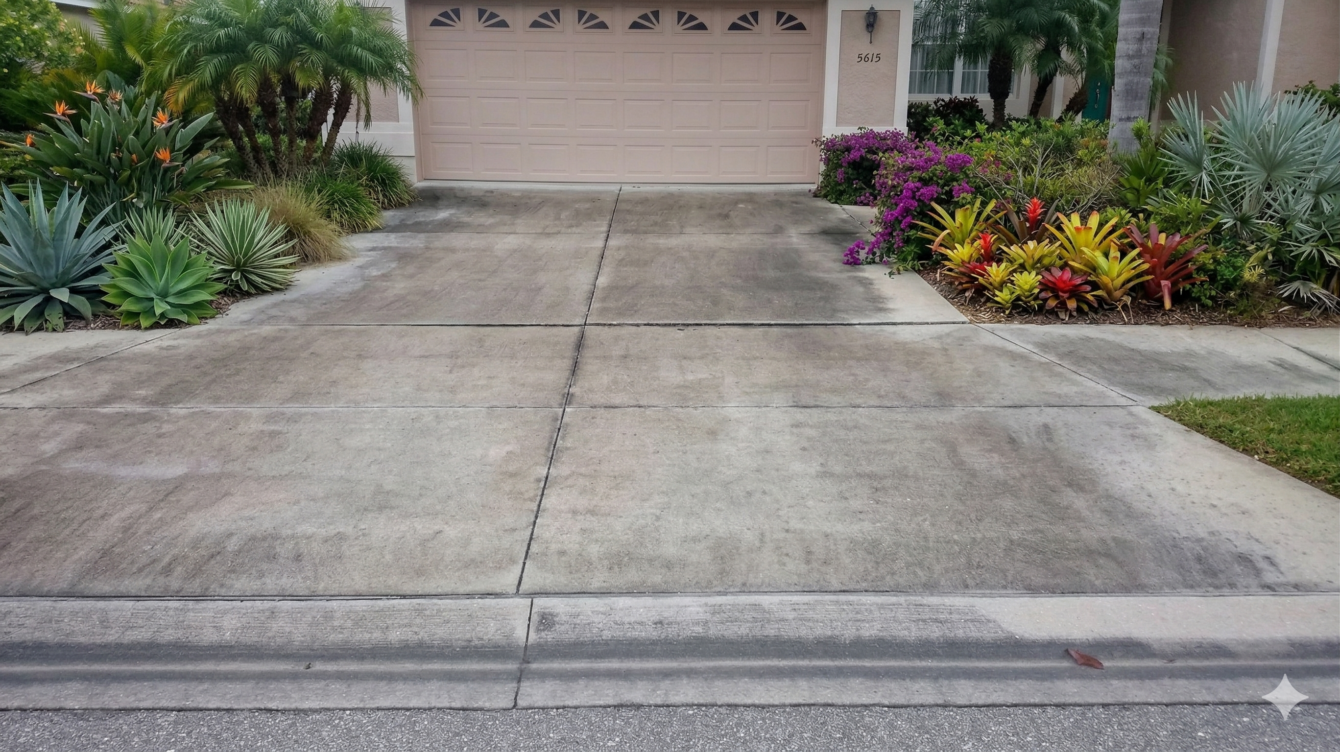 Driveway before pressure washing in Fort Myers FL