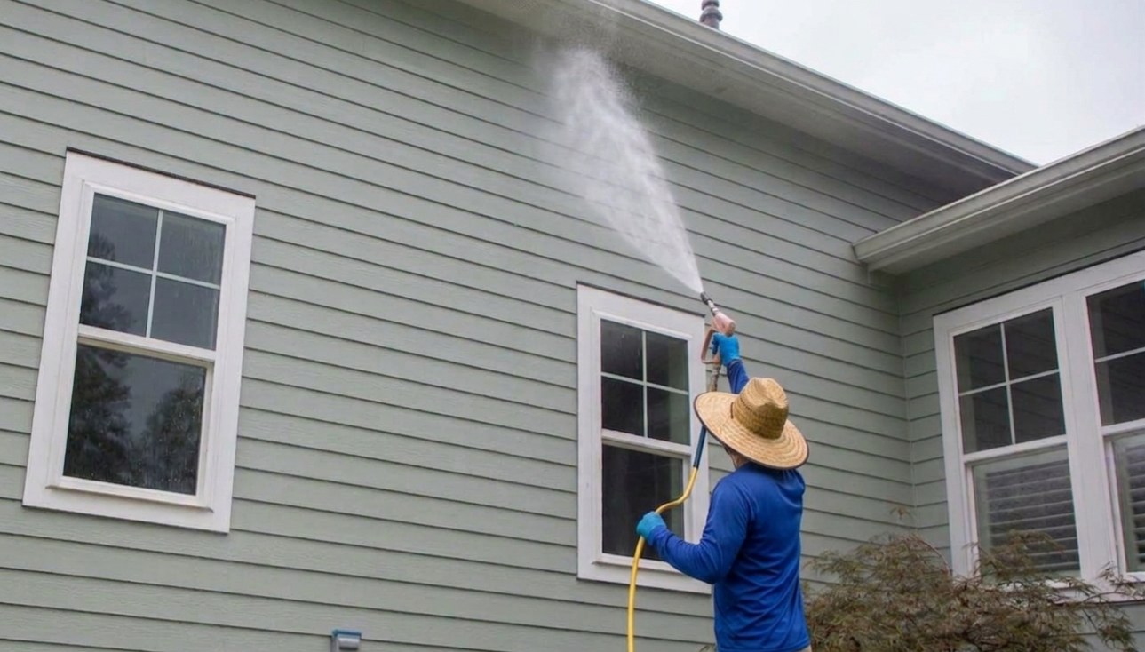 House washing exterior of Fort Myers home