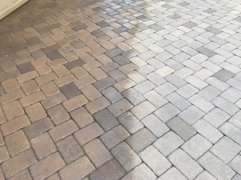 Tinted and sealed pavers