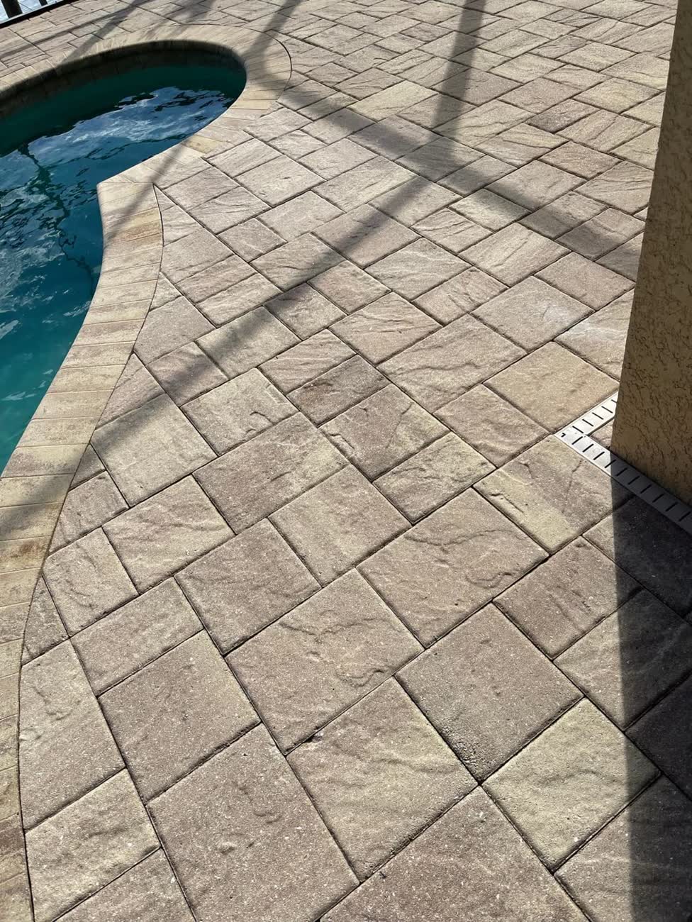 Clean sidewalk after washing