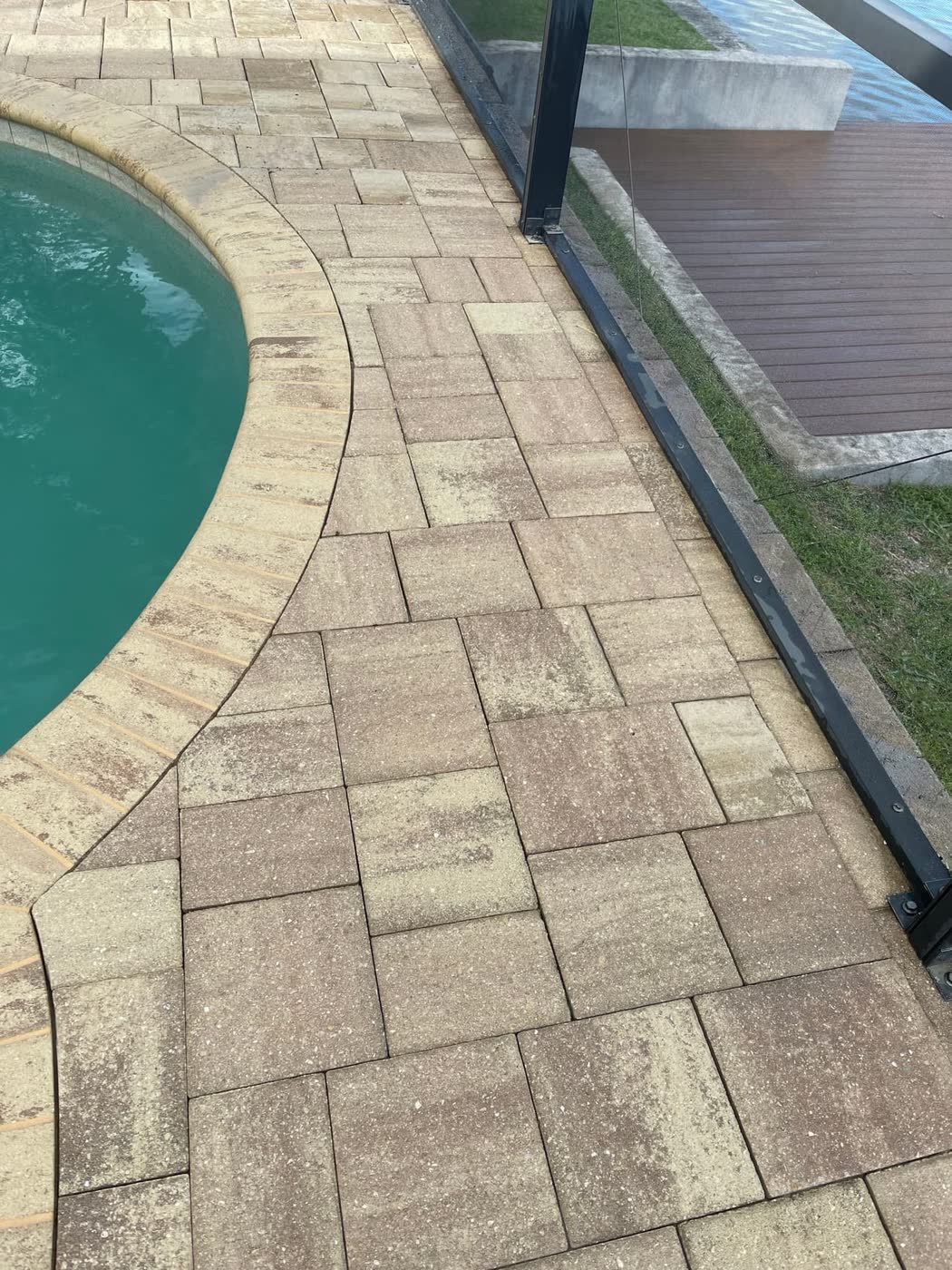 Washed concrete driveway
