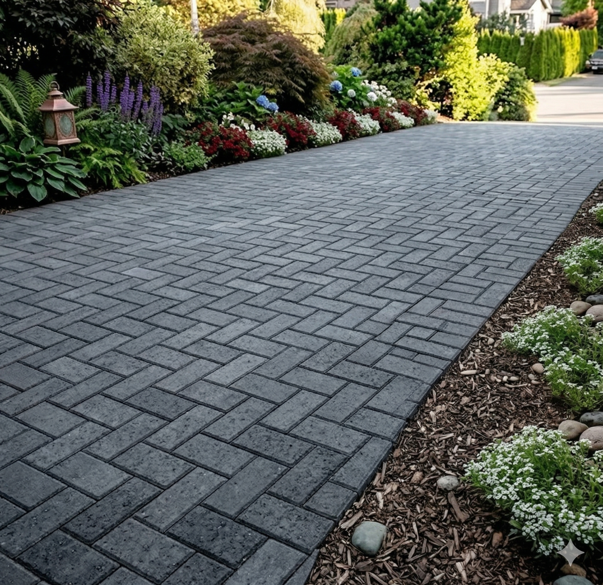 Paver driveway before sealing Fort Myers FL