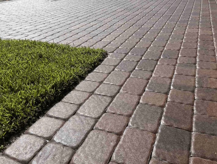 Paver sealing in progress