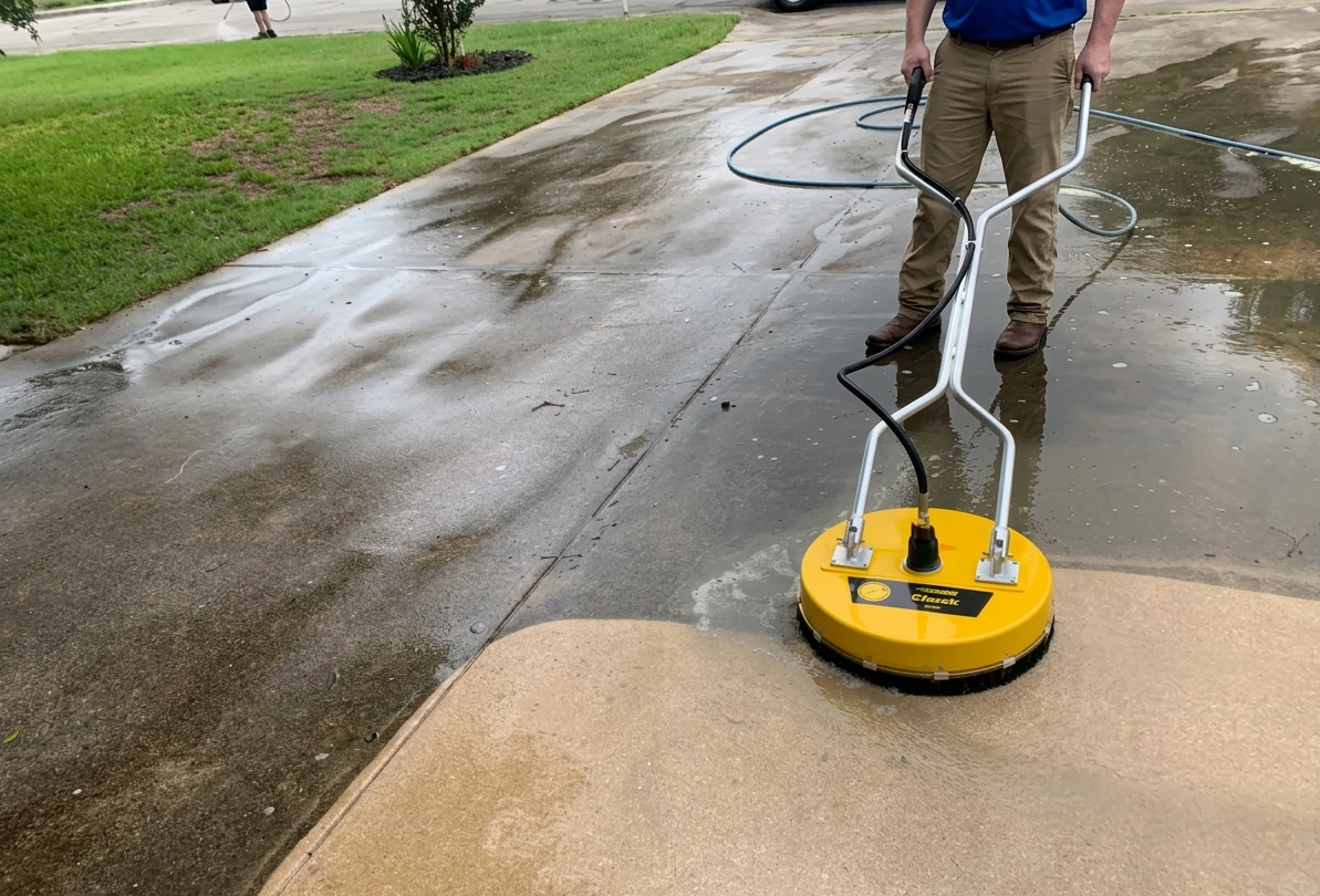 Professional pressure washing driveway in Fort Myers FL