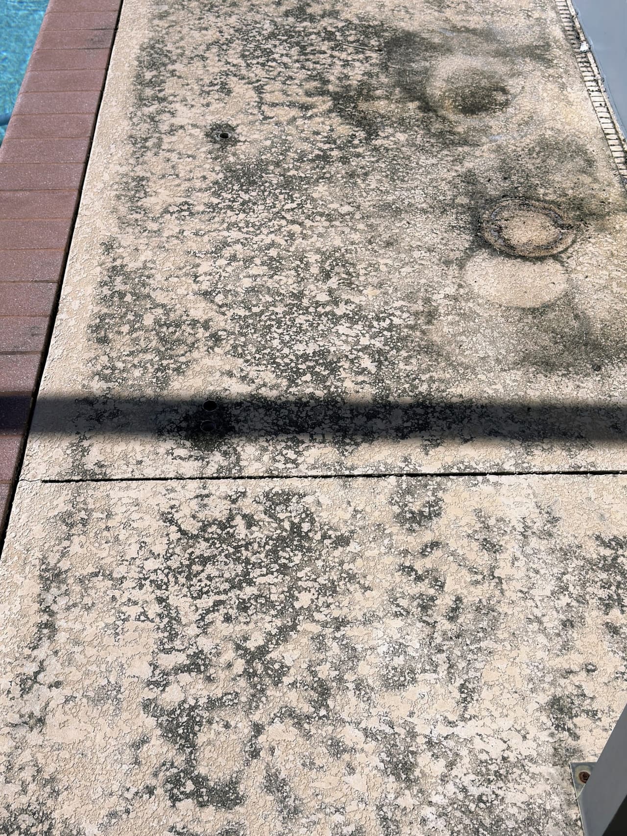 Driveway before pressure washing